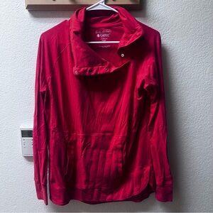 Coolibar Sea Breeze Funnel Neck Top Size large UPF 50+ Zno Fabric Orange red mix
